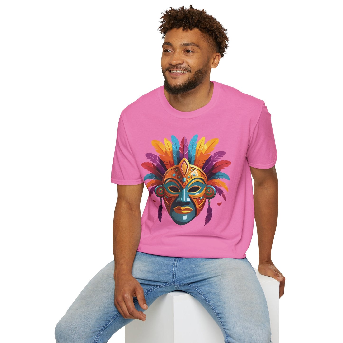 Mask Graphic Unisex Cotton Masquerade Design Artwork Tee 7