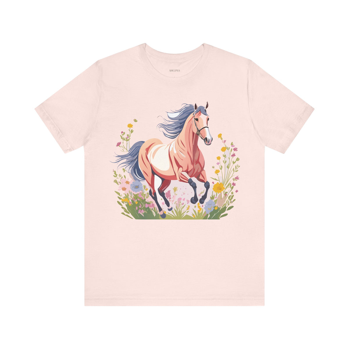 Horse Graphic Unisex Cotton Bella+Canvas Tee with Art Animal Design e28