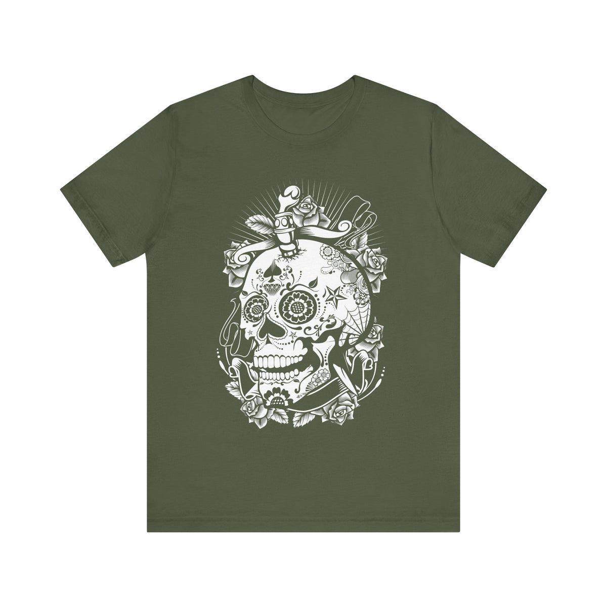 Skull Graphic Unisex Cotton Bella+Canvas Tee with Art Design