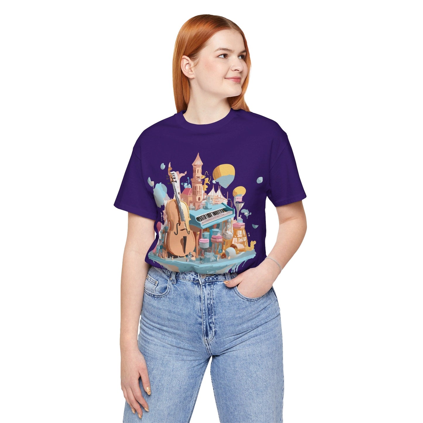 Music Graphic Tee Unisex Vintage Art Design By Adelpha Premium Short Sleeve T Shirt