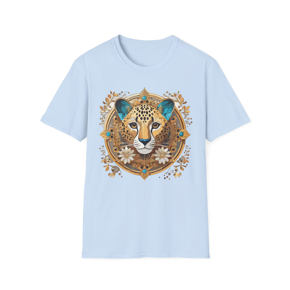Boho Cheetah Mandala T-Shirt | Leopard Face Graphic Tee