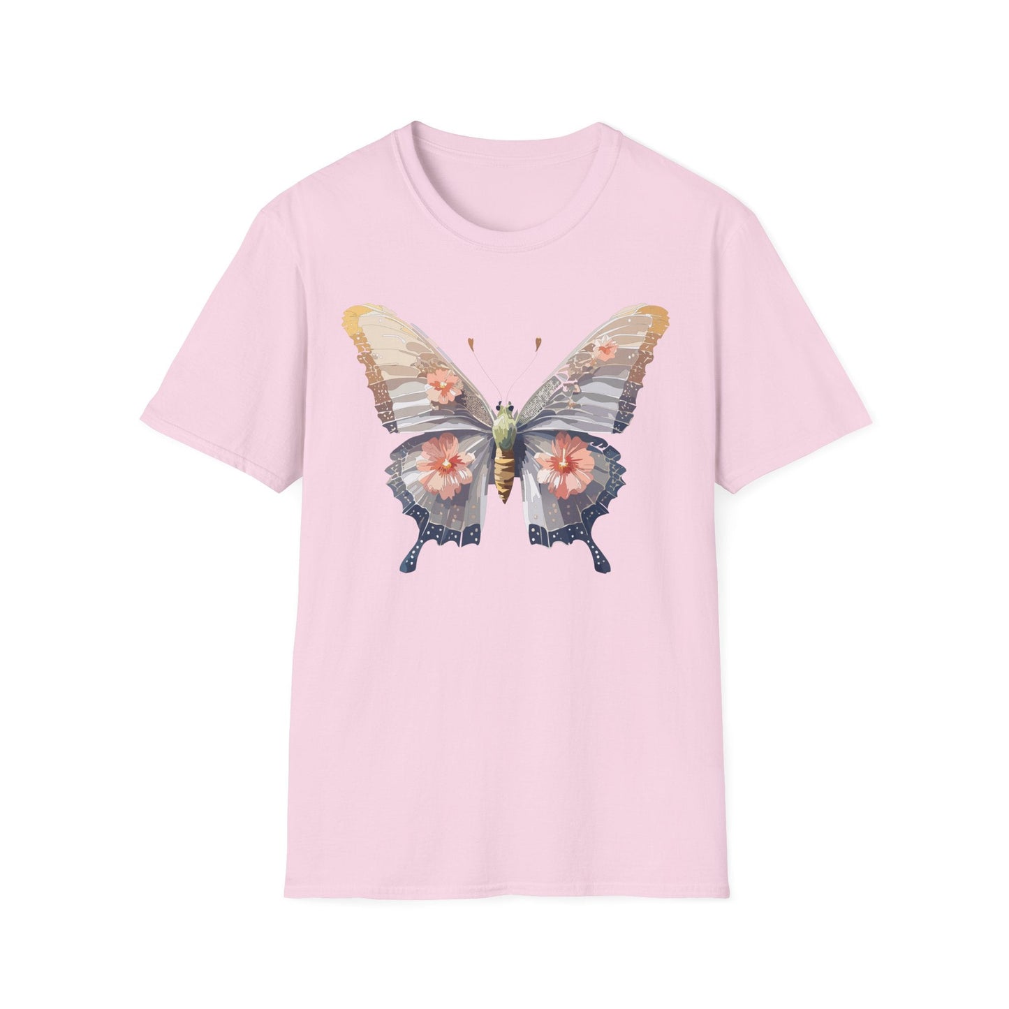 Butterfly T Shirt Unisex Monarch Design Gildan Softstyle 64000 100 Percent Ring Spun Cotton