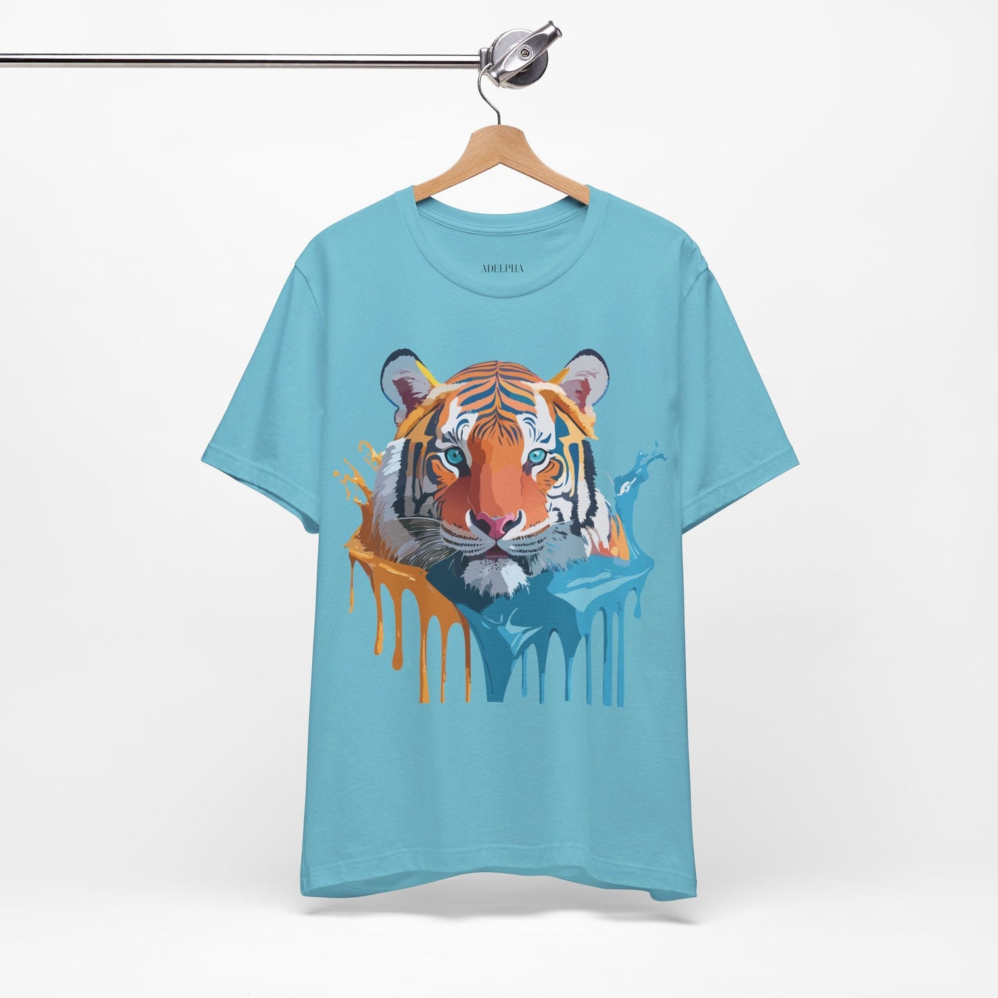 Tiger Graphic Tee Adelpha Unisex Short Sleeve Vintage Inspired Shirt For Casual Wear