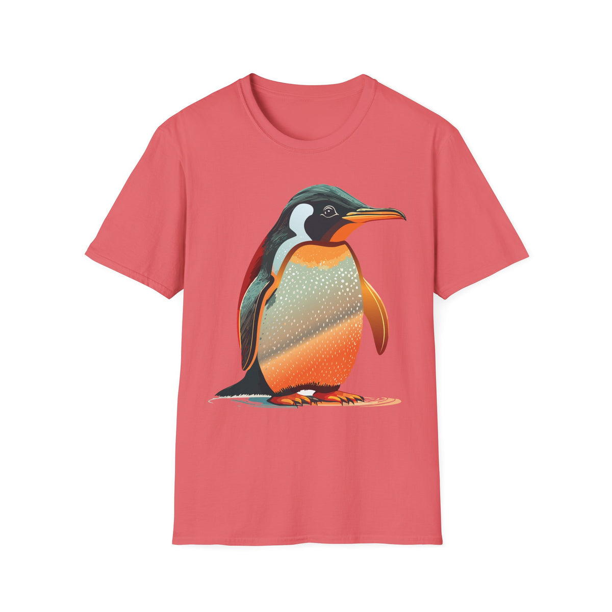 Colorful Penguin Illustration T-Shirt | Vibrant Penguin Artwork