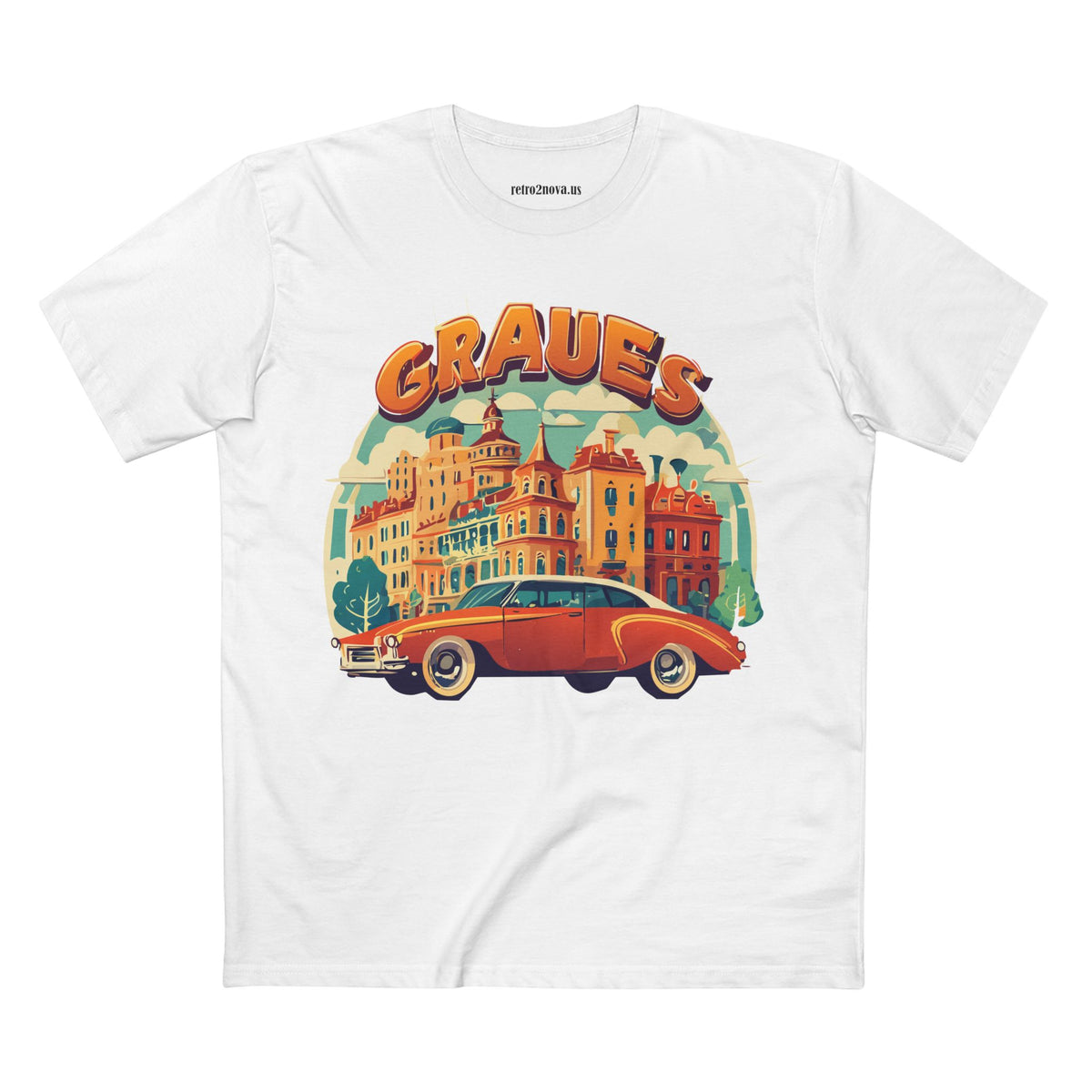 Retro Car Vintage Graphic Tee Staple Unisex 100 Cotton Tee Shirt - RC-25