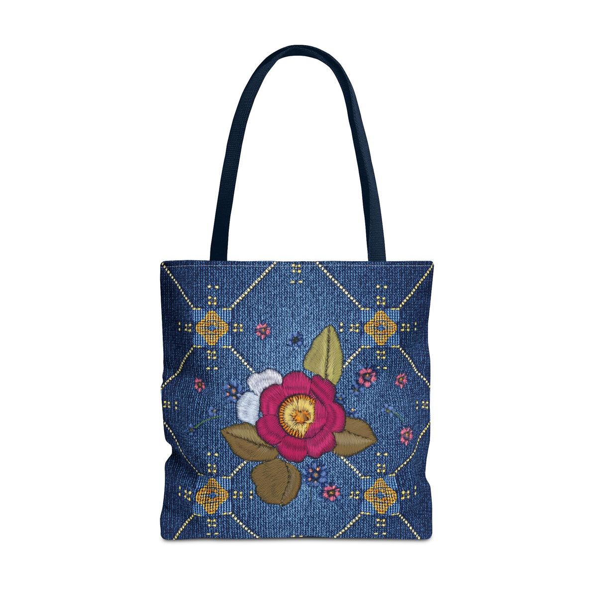 Denim Fabric Imitation Print Unisex Canvas Bag Poly Spun 3 Sizes Tote Bag 159-2