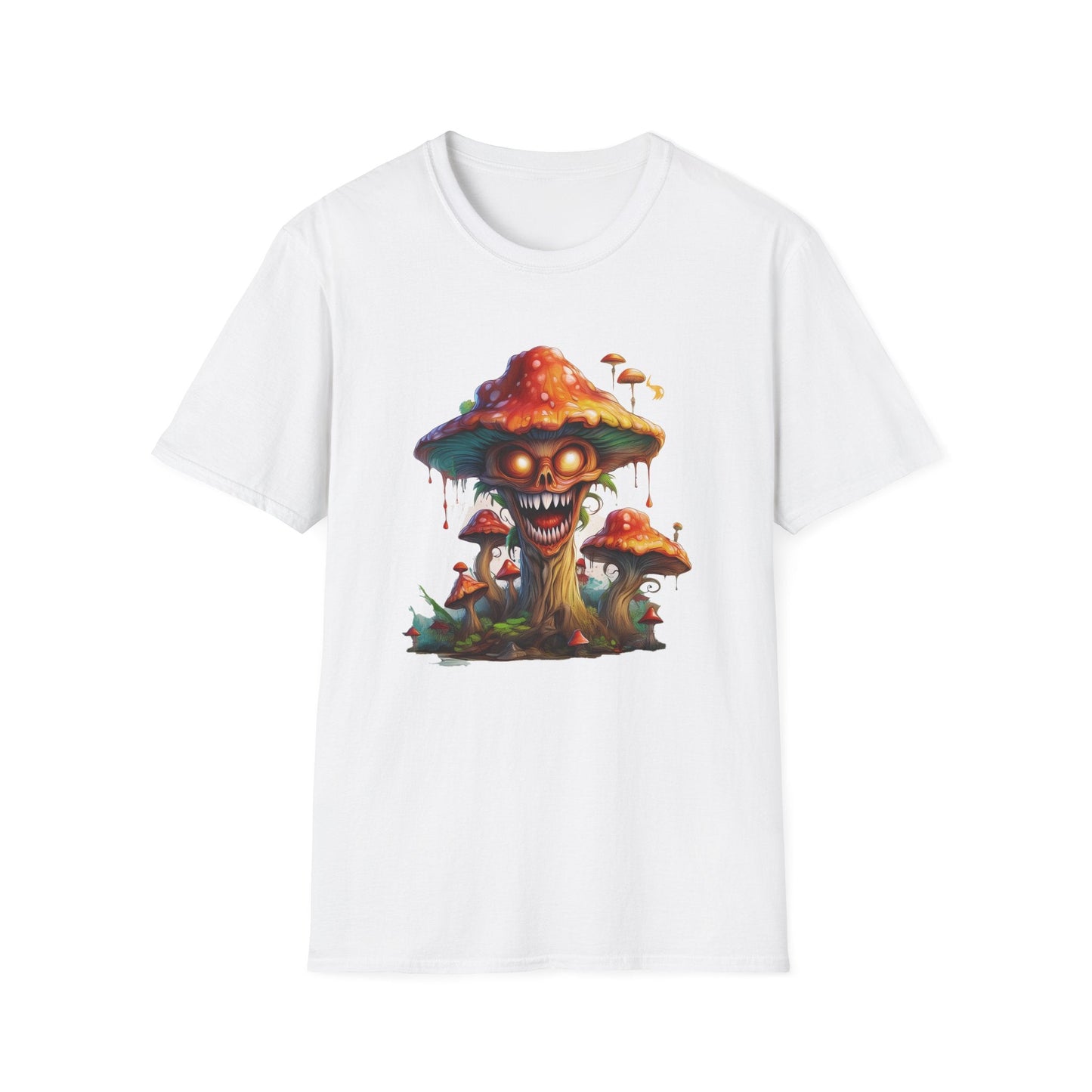 Mashroom Tee Shirt Unisex Softstyle 64000 100% Ring Spun Cotton with Funny Mushroom Artwork