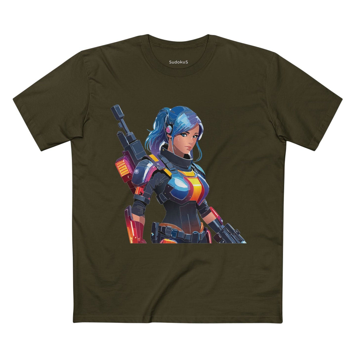 Army-woman Graphic Unisex 100 Cotton Staple Tee 5