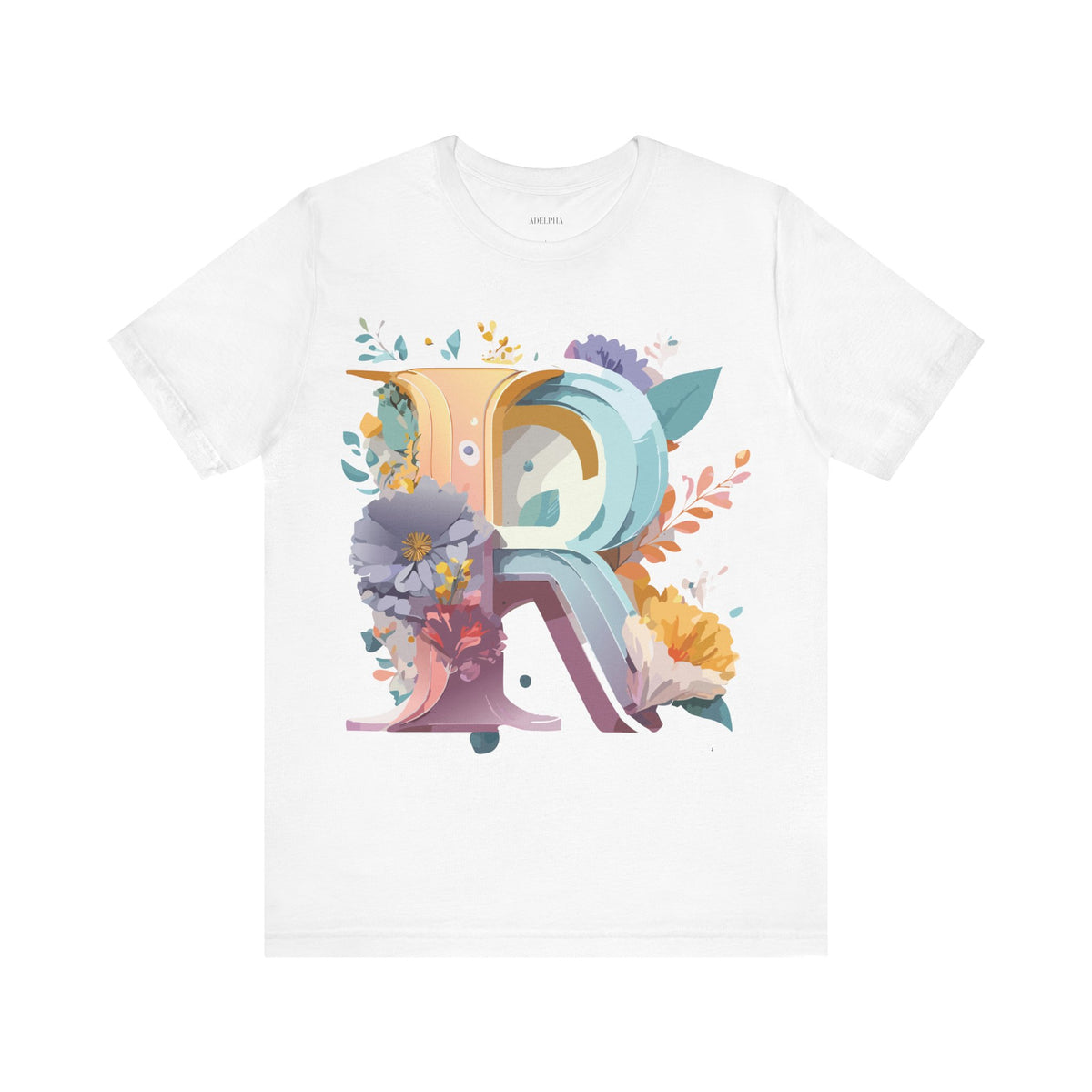 Letter R Graphic Unisex Cotton Bella+Canvas Tee with Art Letter Design
