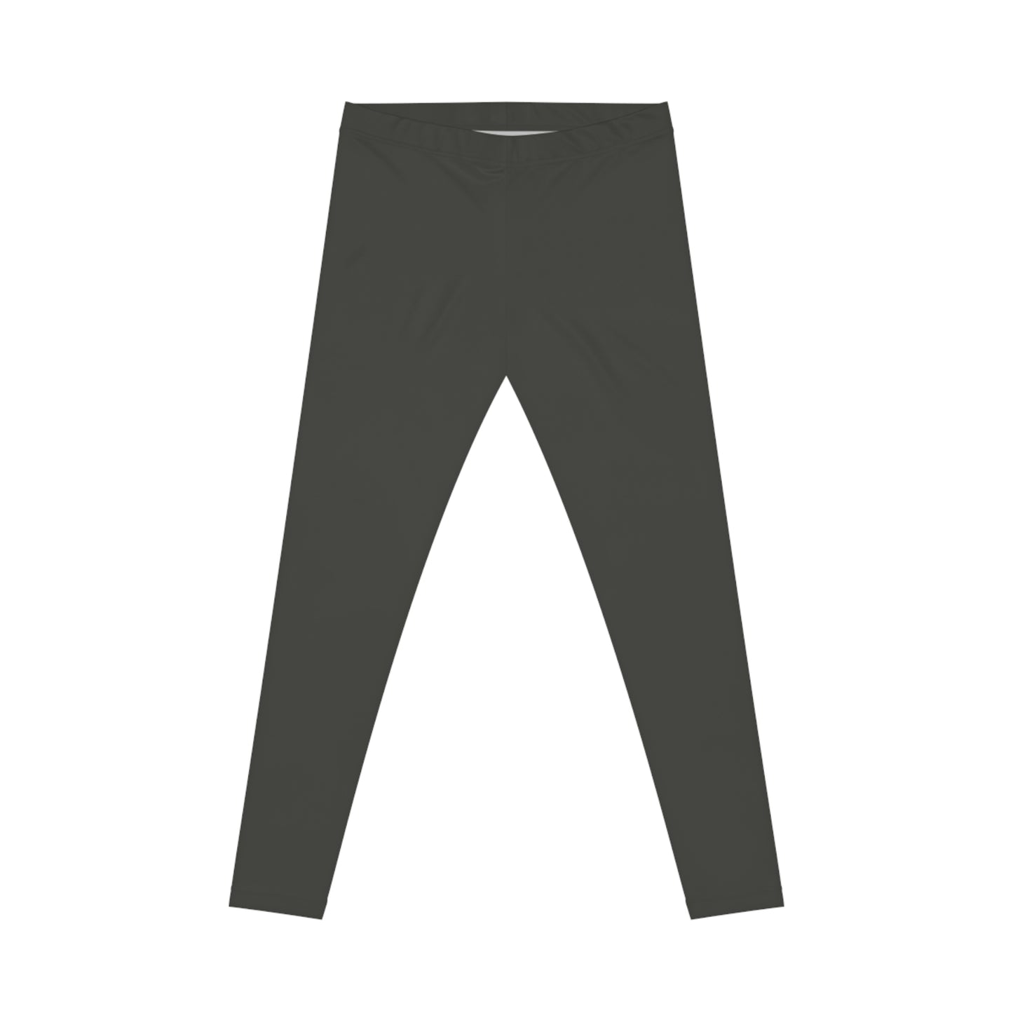 Charcoal Brown Color Women's Poly-Span Casual Leggings XS-2XL