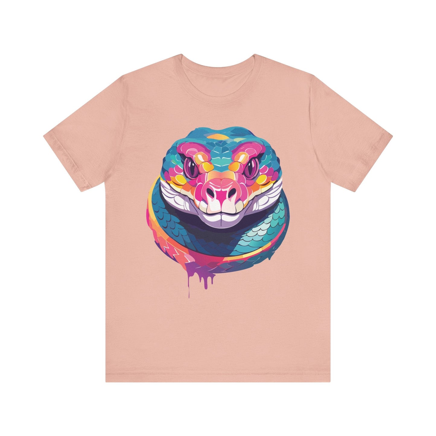 Unisex Animal Tee Shirt With Art Design, Wild Animals Short Sleeve Graphic Tee For Everyday Wear