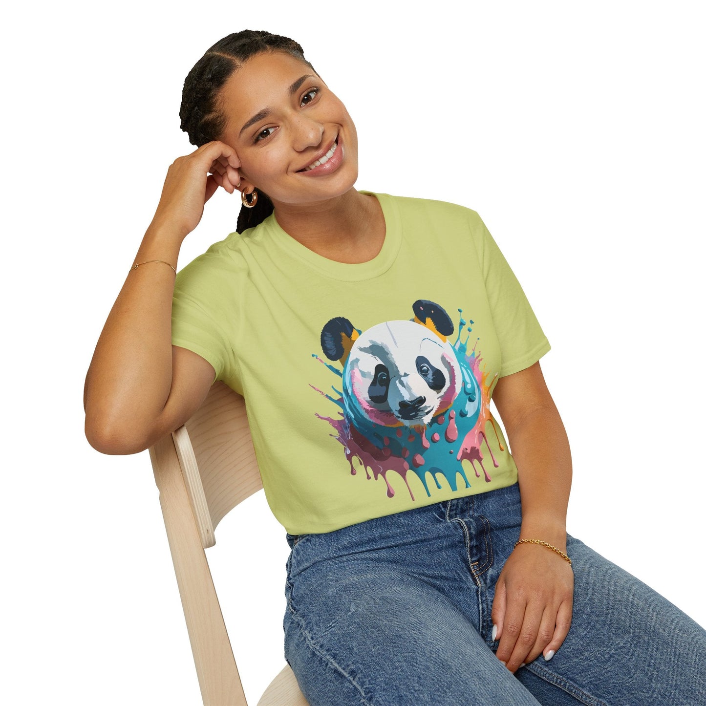 Panda Shirt Unisex T Shirt Gildan Softstyle 64000 Panda Graphic Animal Tee 100 Percent Cotton