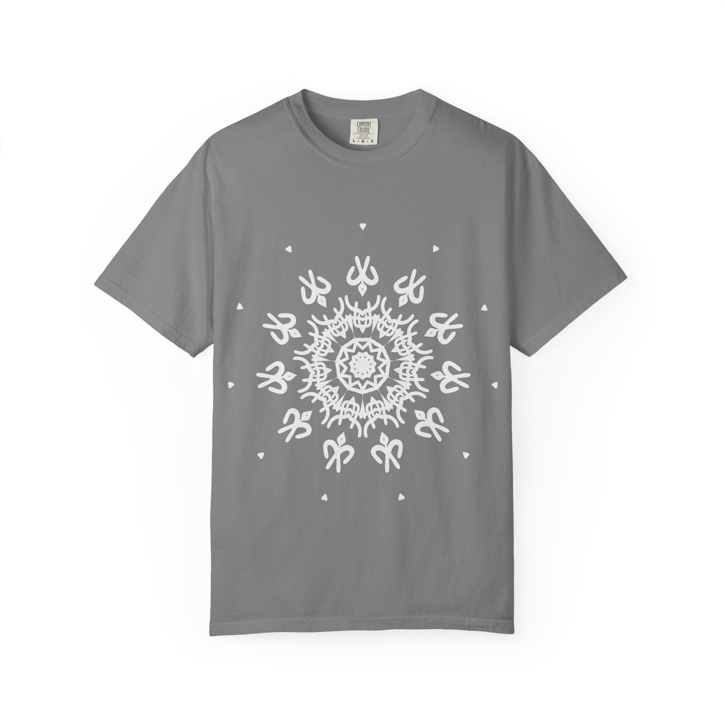 Unisex Garment Dyed Cotton T-Shirt with Mandala Graphic Design