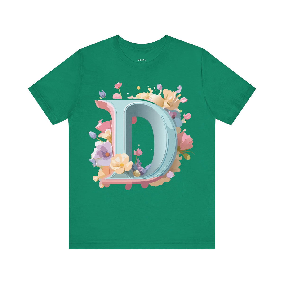 Letter D Graphic Unisex Cotton Bella+Canvas Tee with Art Letter Design