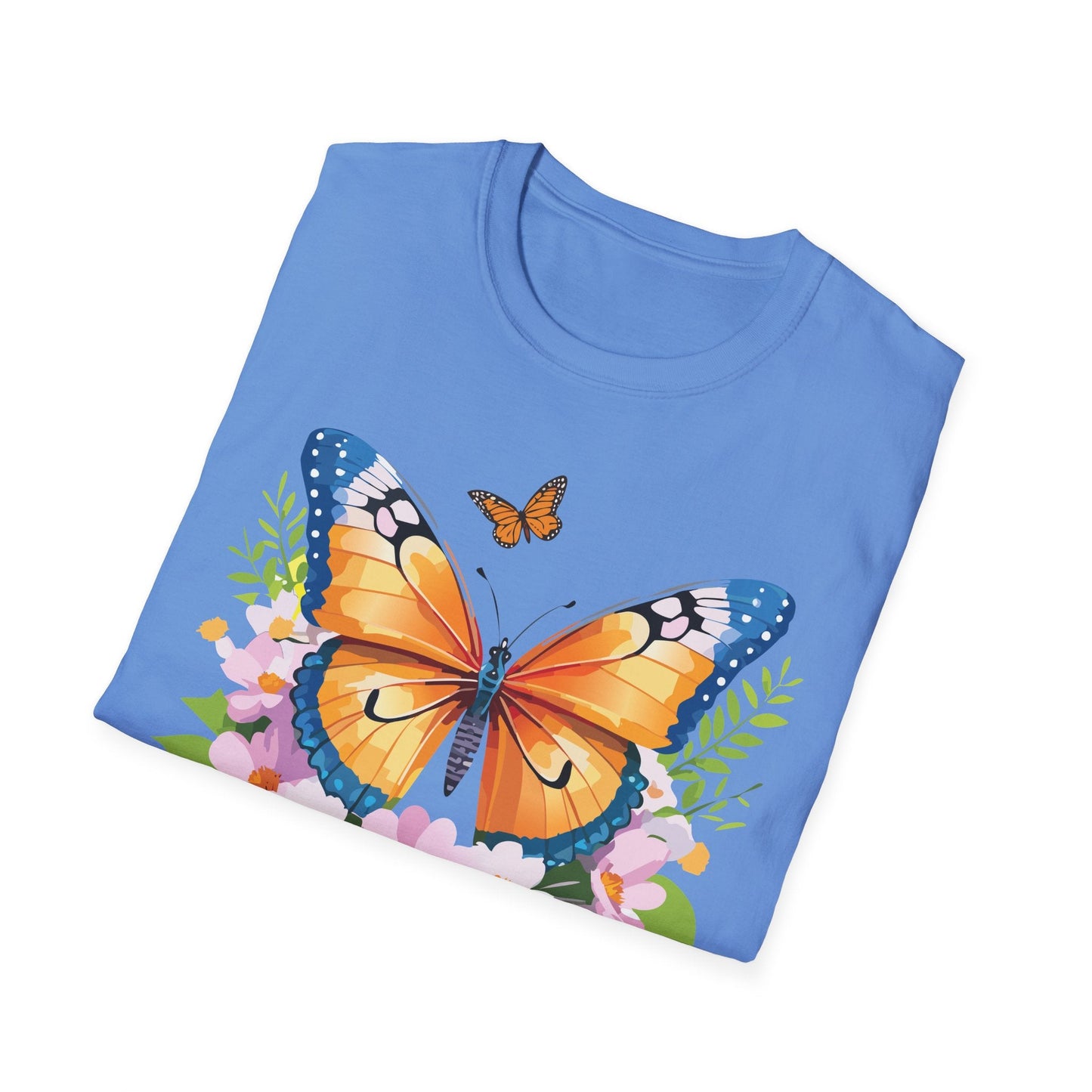 Butterfly Shirt Unisex Cotton Tee Monarch Butterfly Design Gildan Softstyle 64000 Short Sleeve