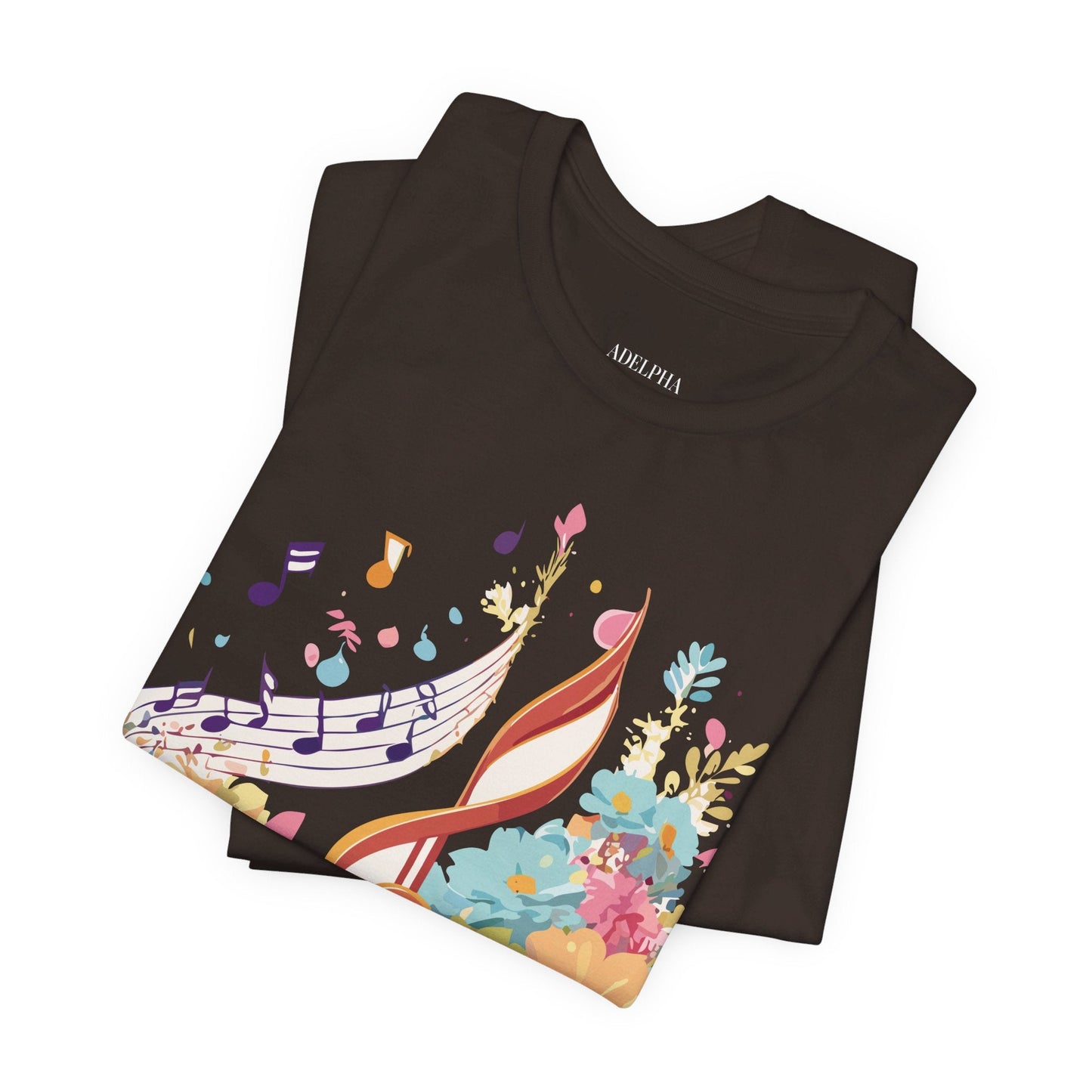 Music Graphic Unisex 100 Cotton Vintage Art with Musical Elements Tee 106