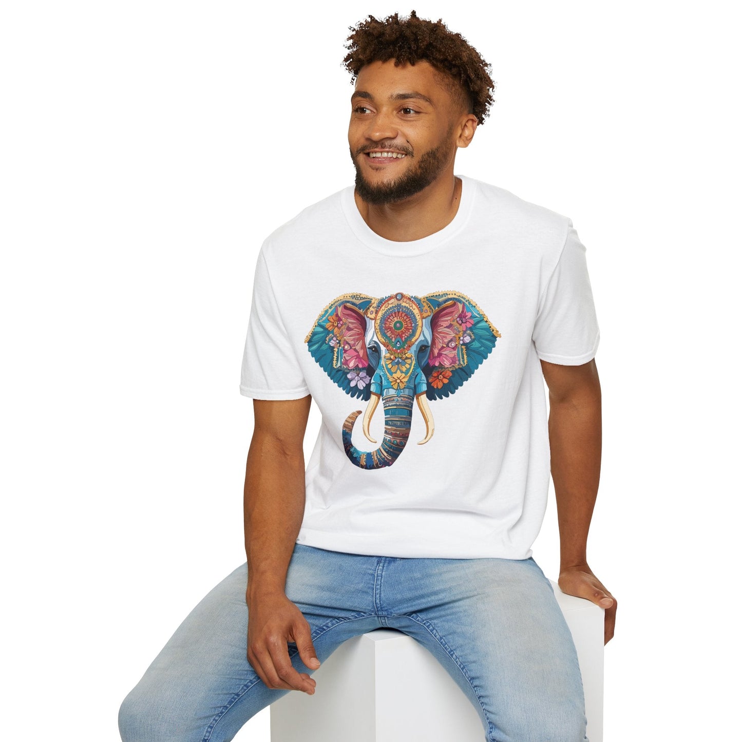 Unisex Elephant Graphic T Shirt Cartoon Elephant Tee Gildan Softstyle 64000 Premium Cotton