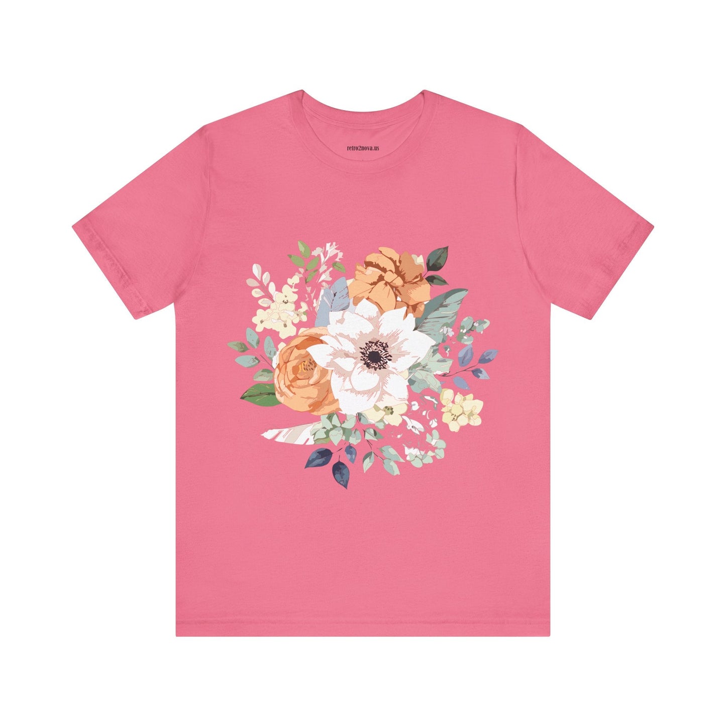 Unisex Floral Shirt Jersey Short Sleeve Tee Lightweight Breathable Flowers Collection Retro2Nova