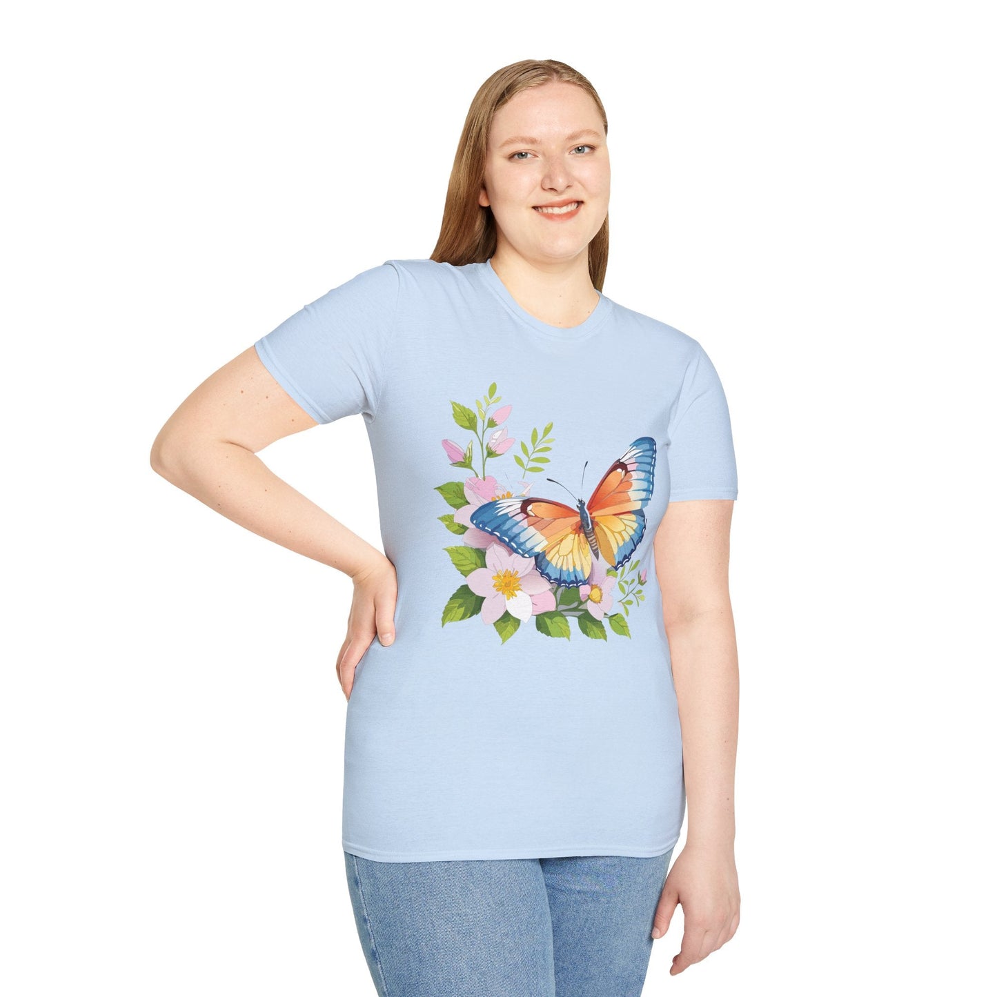 Butterfly T Shirt Unisex Monarch Design Gildan Softstyle 64000 Ring Spun Cotton Tee