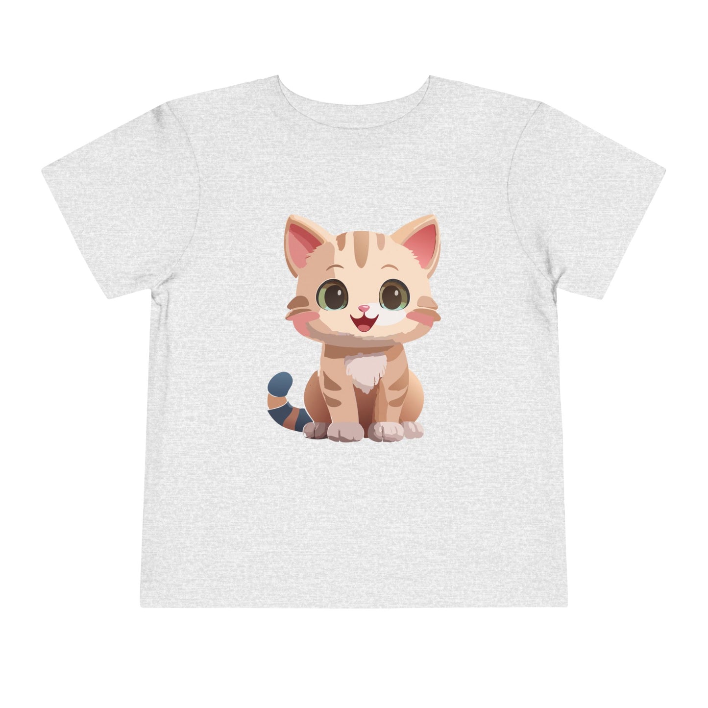 Bonita camiseta de manga corta para niños pequeños con gato: adorable camiseta con gráfico de gatito para niños (2 a 5 años)