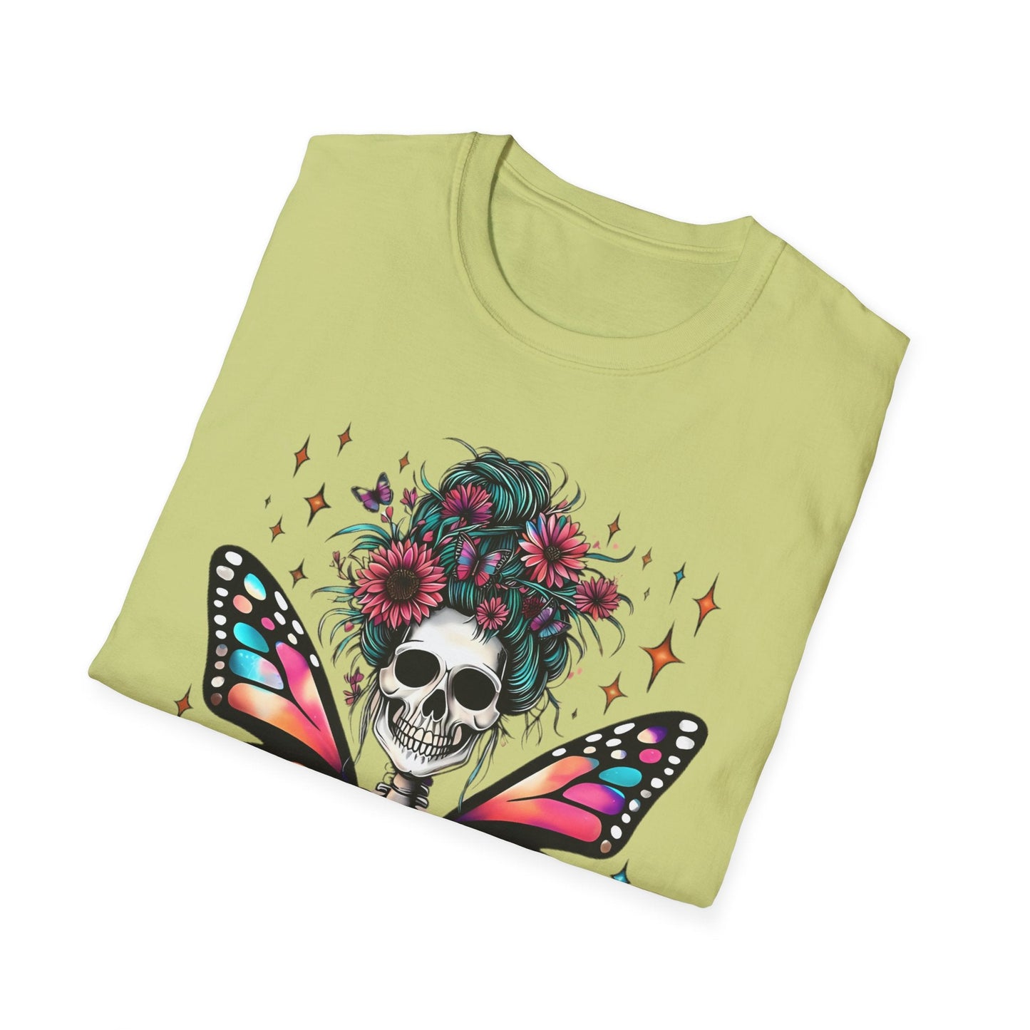 Unisex Skull Graphic Tee Shirt Short Sleeve Skeleton Gildan Softstyle 64000 100 Ring Spun Cotton