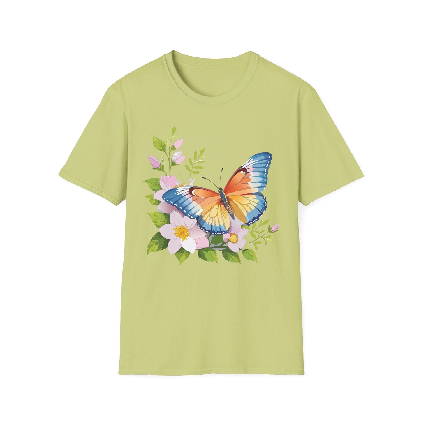 Butterfly T Shirt Unisex Monarch Design Gildan Softstyle 64000 Ring Spun Cotton Tee