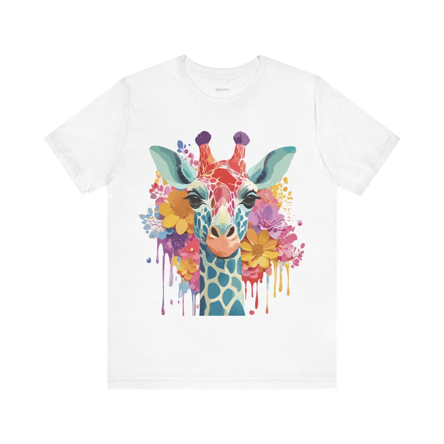Giraffe Graphic Tee Unisex Vintage Inspired Art Design Adelpha Short Sleeve Shirt