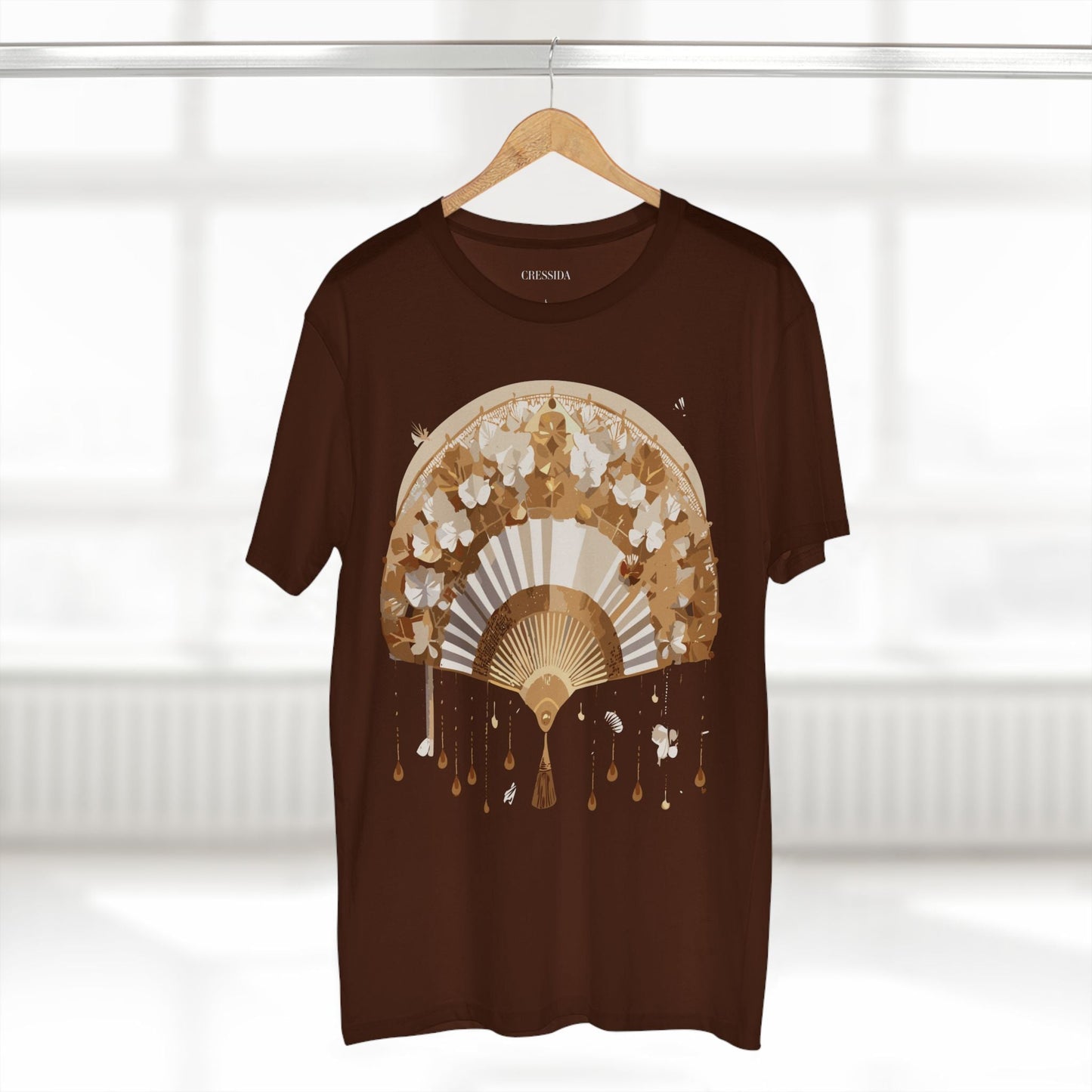 Antique Fan Graphic Design T-Shirt Unisex 100 Cotton Floral Carnival Artwork Tee 17