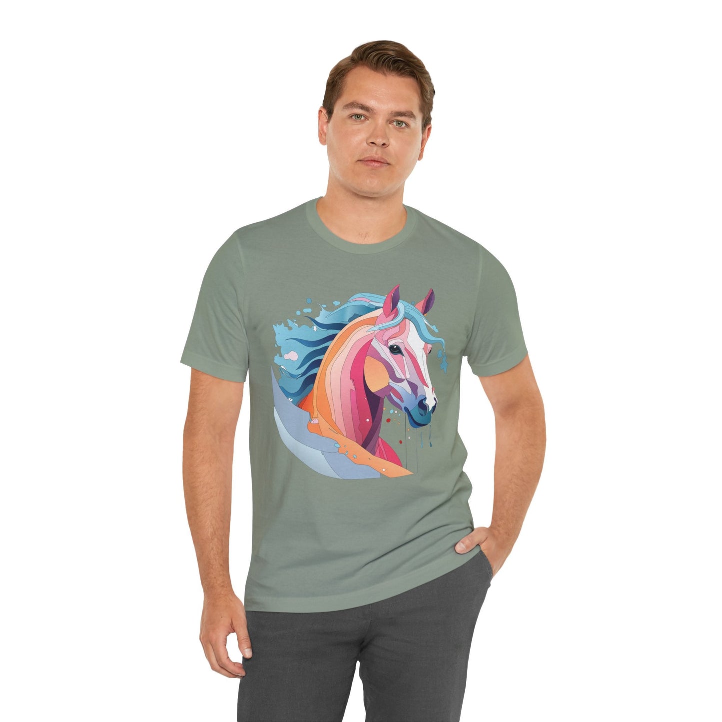 Unisex Animal Tee Shirt With Art Design Wild Animals Short Sleeve Premium Comfort Fit