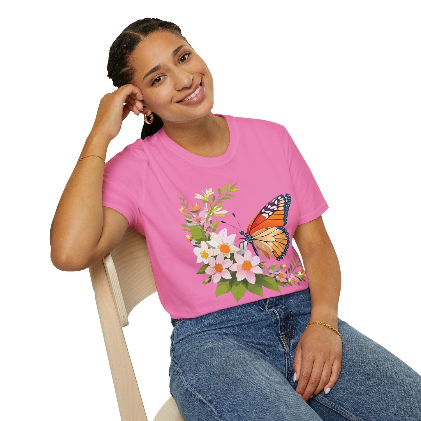 Monarch Butterfly T Shirt Unisex Softstyle Gildan 64000 100 Percent Cotton Tee Breathable