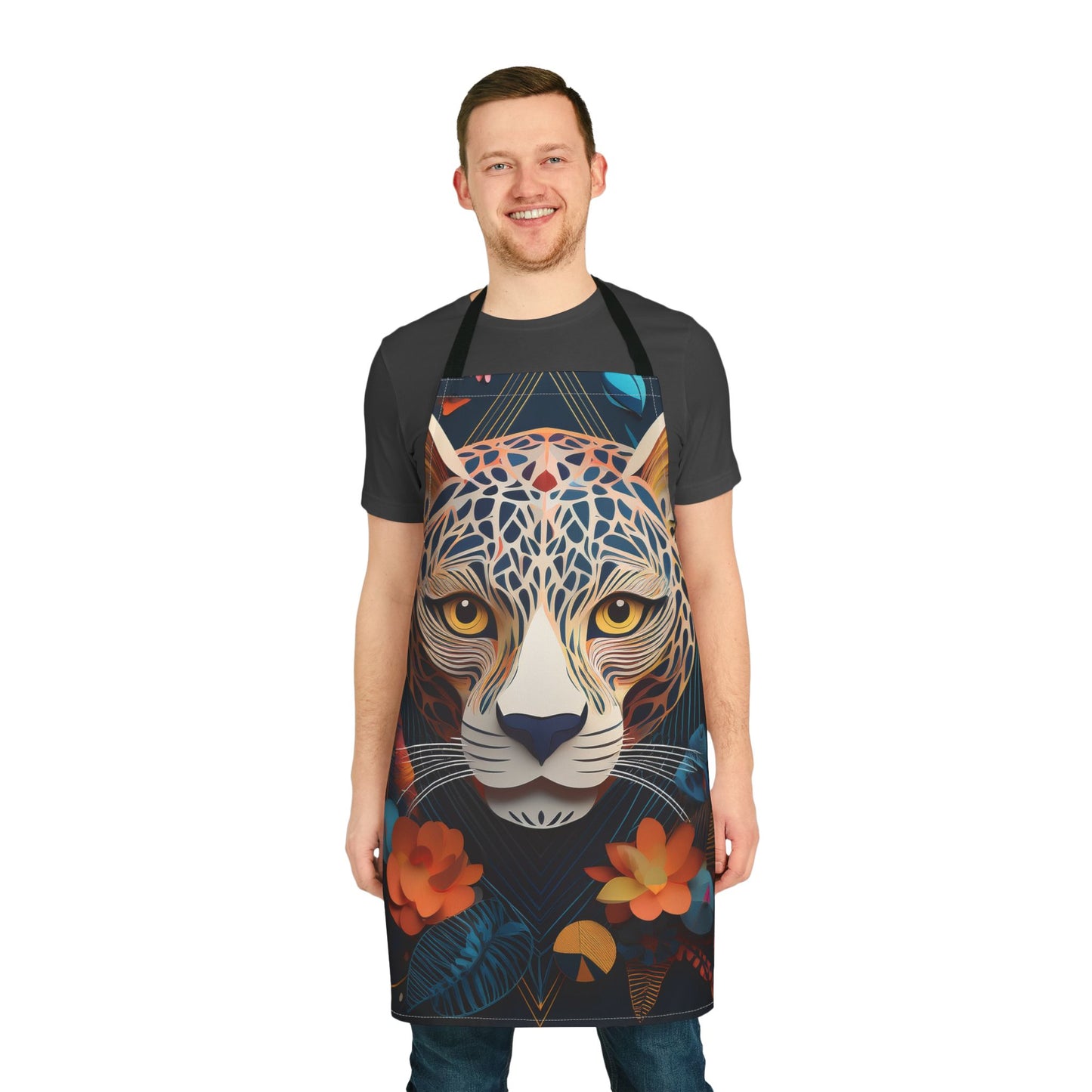 Leopard 100% Polyester Stain-resistant 31.5 x 25.6 | Art Print Canvas Apron 1