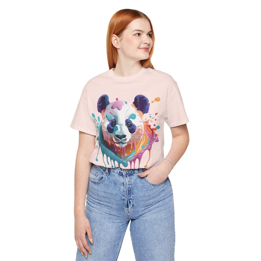 Panda Graphic Unisex 100 Cotton Vintage Art with Animal T-Shirt 13