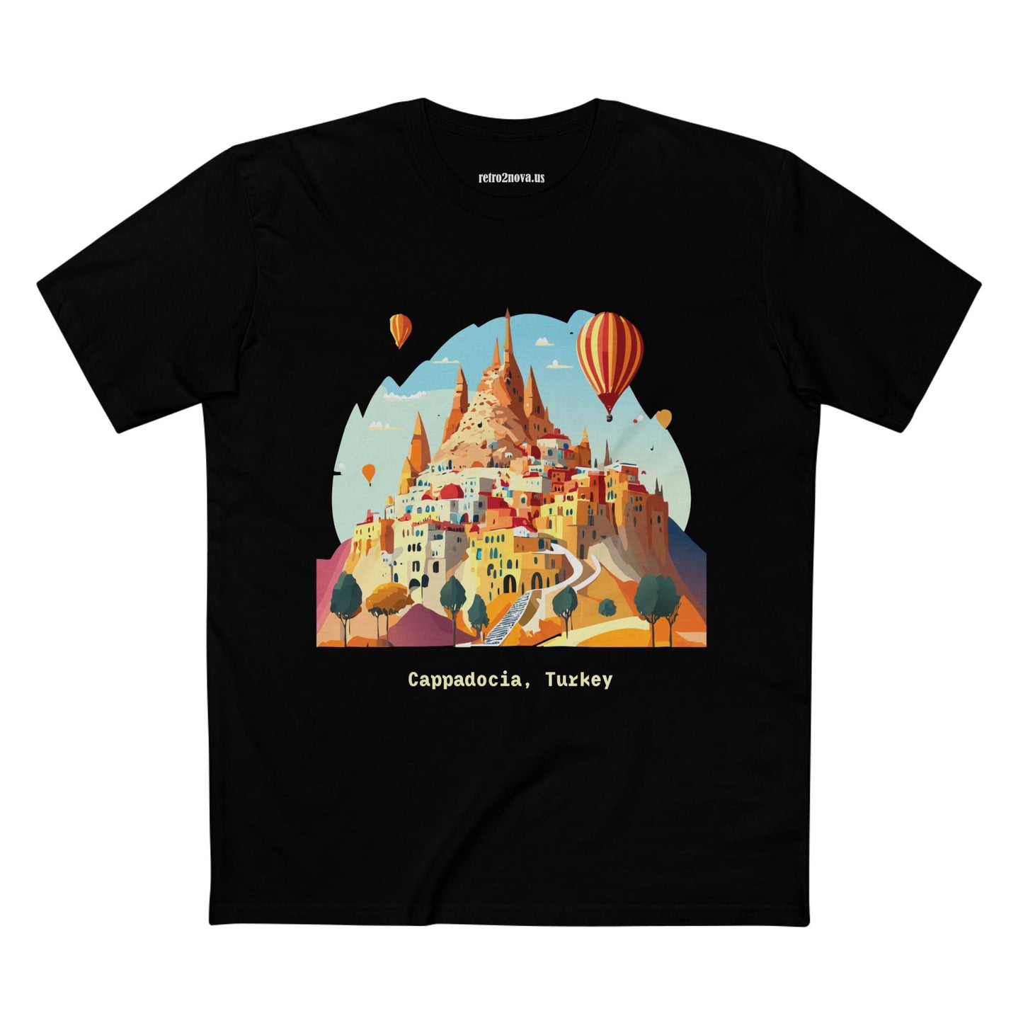 Travel Shirt Cappadocia Shirt Tourist Shirt Unisex Premium Cotton Tee Original Art Design Retro2Nova