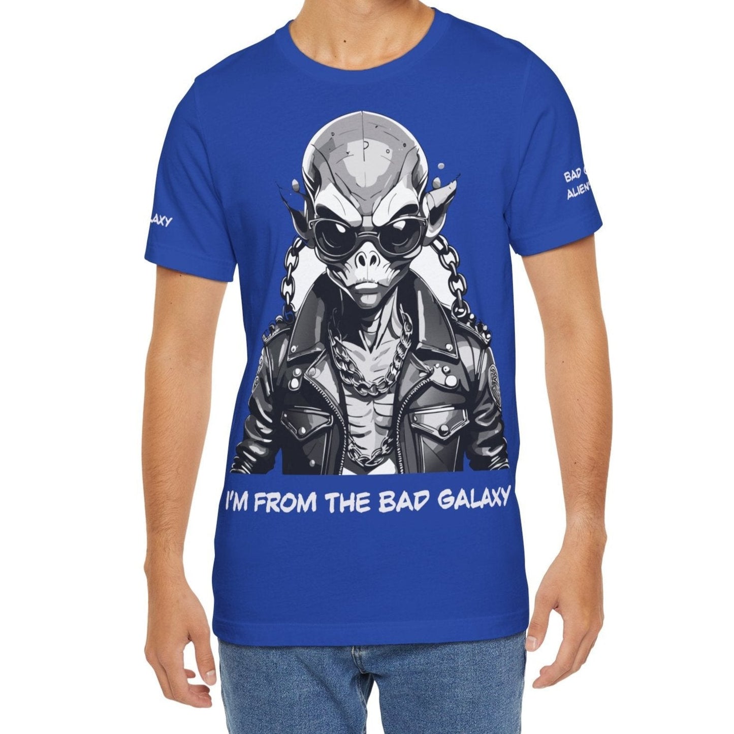 Graphic Cotton T Shirt Unisex Short Sleeve Alien Artwork By Bad Galaxy Premium Everyday Wear