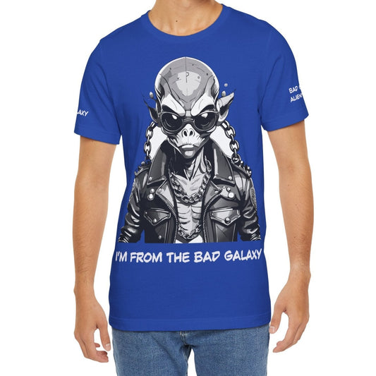 Graphic Cotton T Shirt Unisex Short Sleeve Alien Artwork By Bad Galaxy Premium Everyday Wear