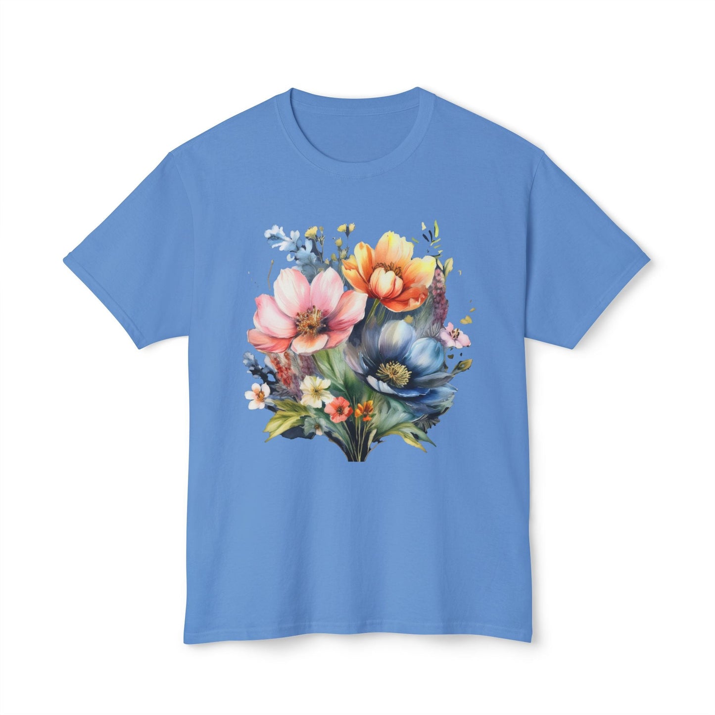 Floral T Shirt With Full Color Art Print Unisex HD Cotton Designed And Printed In USA