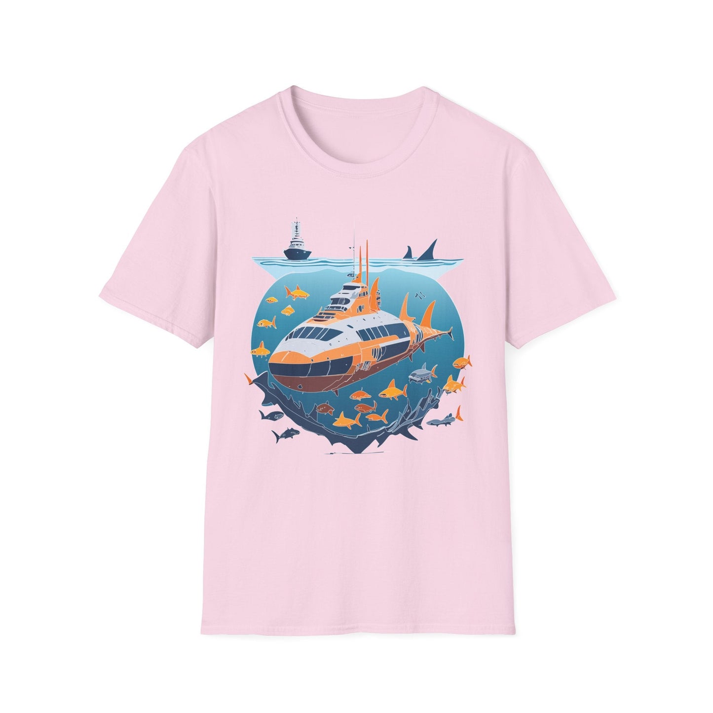 Ocean Tee Shirt Unisex Short Sleeve Gildan Softstyle 64000 Premium Comfort Ocean Artwork