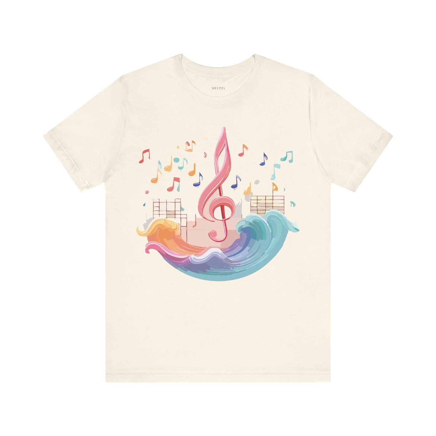 Music Graphic Unisex 100 Cotton Vintage Art with Musical Elements Tee 30