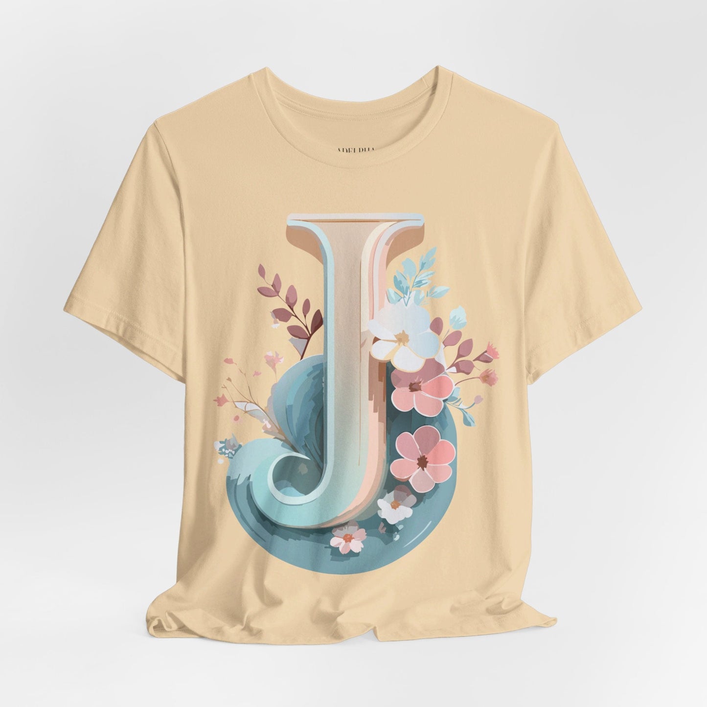 Letter J Shirt Graphic Tee For Unisex Style By Adelpha Vintage Inspired Art Tee Design