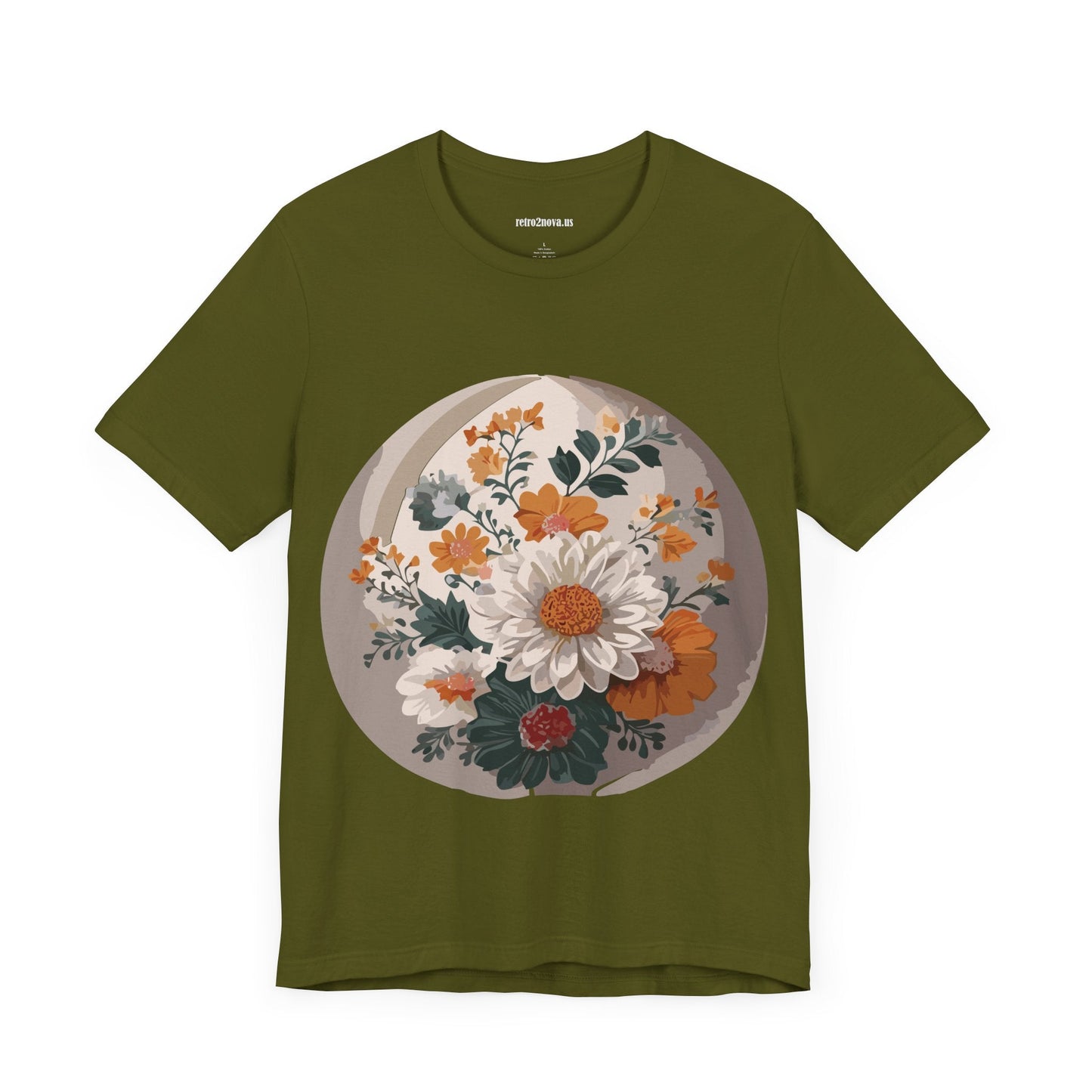 Retro2Nova Floral Shirt Unisex Jersey Short Sleeve Tee From Flowers Collection Free Shipping