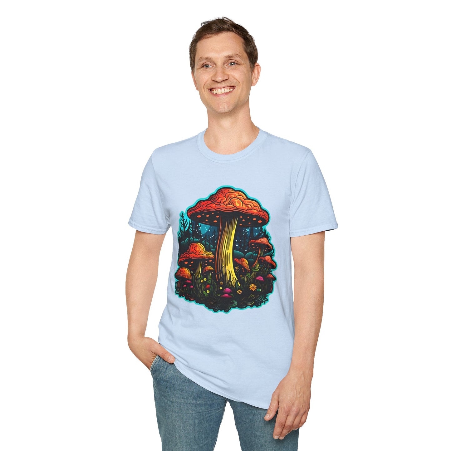 Mashroom Tee Shirt Unisex Softstyle 64000 With Funny Mashroom Fungus Graphic Design