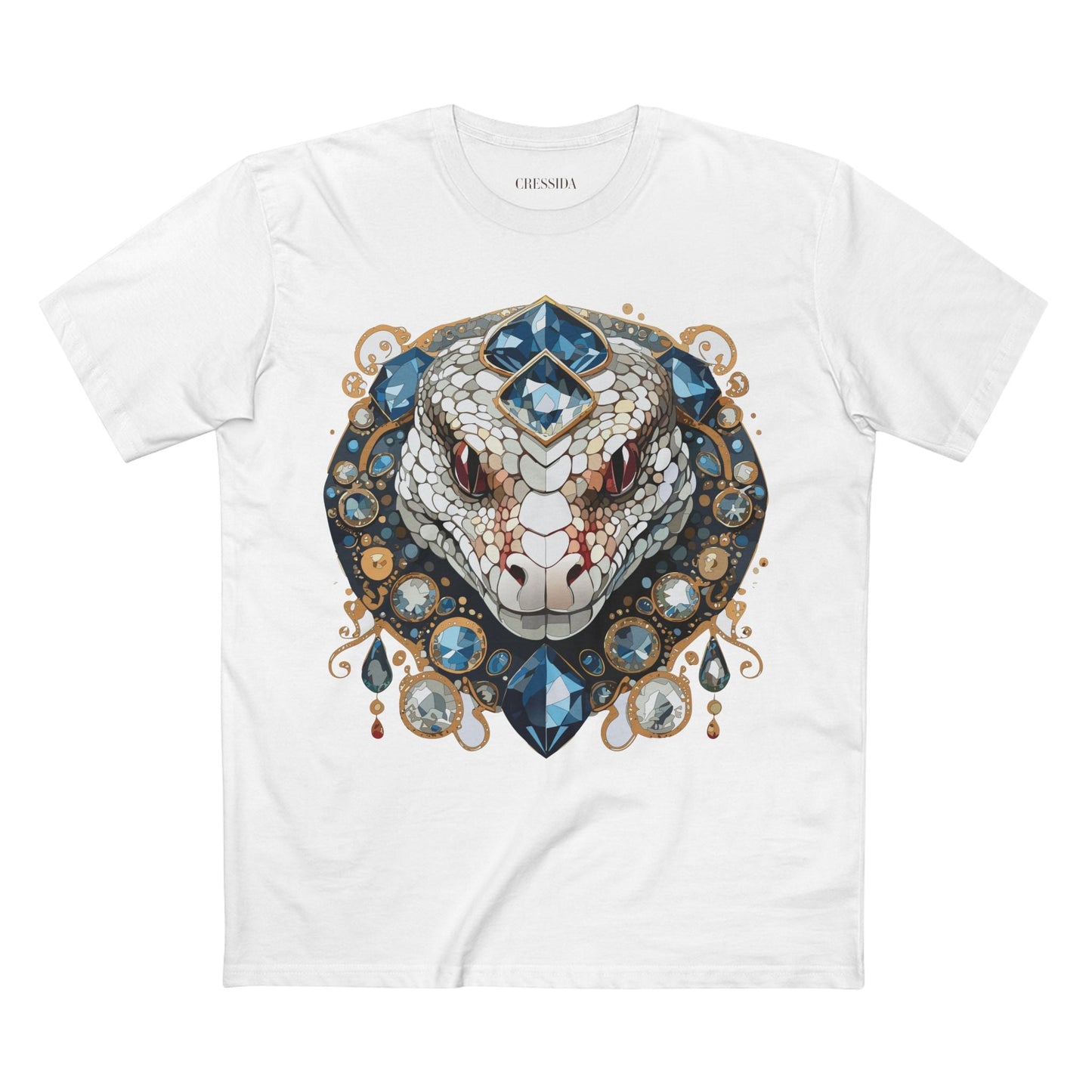 Snake Graphic Unisex 100 Cotton Tee With Unique Animal Golden Medallion Art Design 41