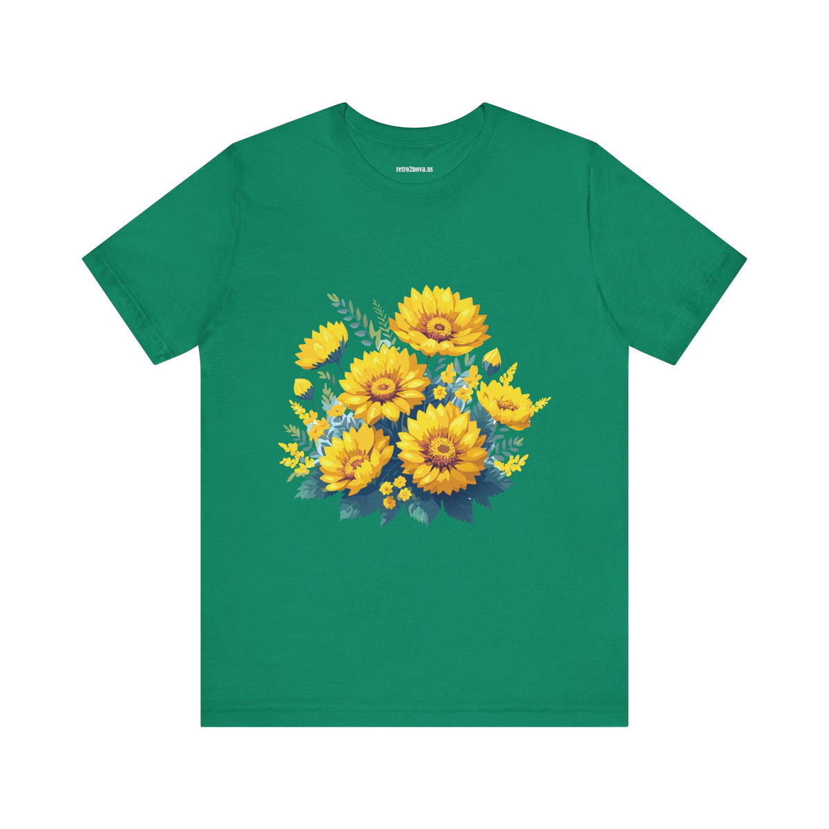 Floral Graphic Unisex Cotton Bella+Canvas Tee with Flowers Design ab16