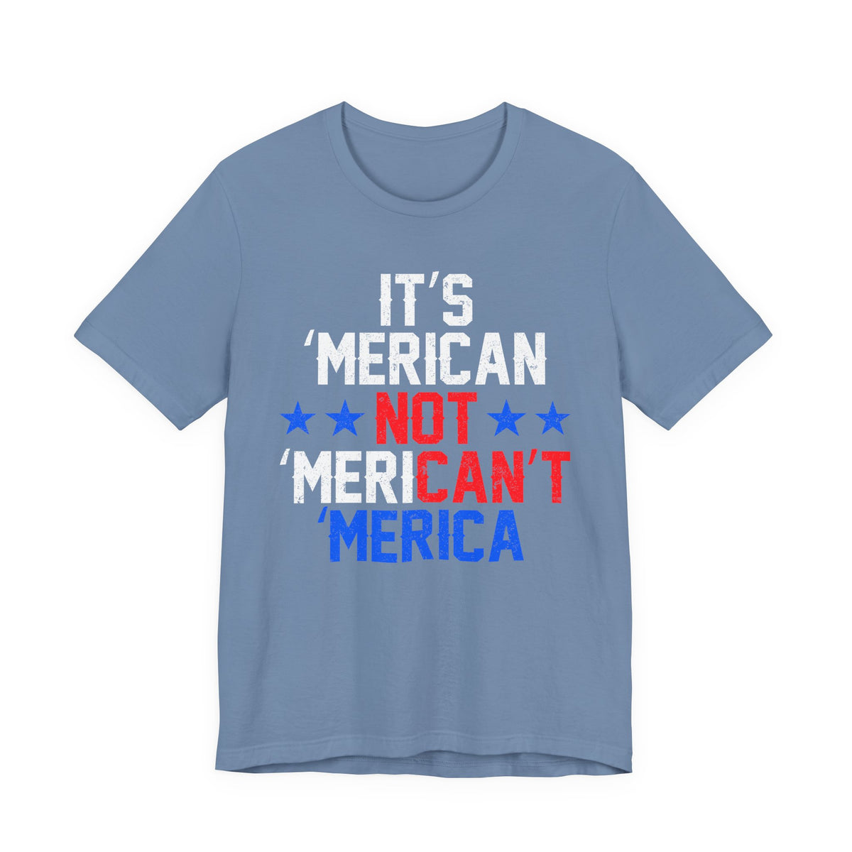 Merica Patriotic T-Shirt USA Stars Red White Blue Unisex Cotton Tee a5