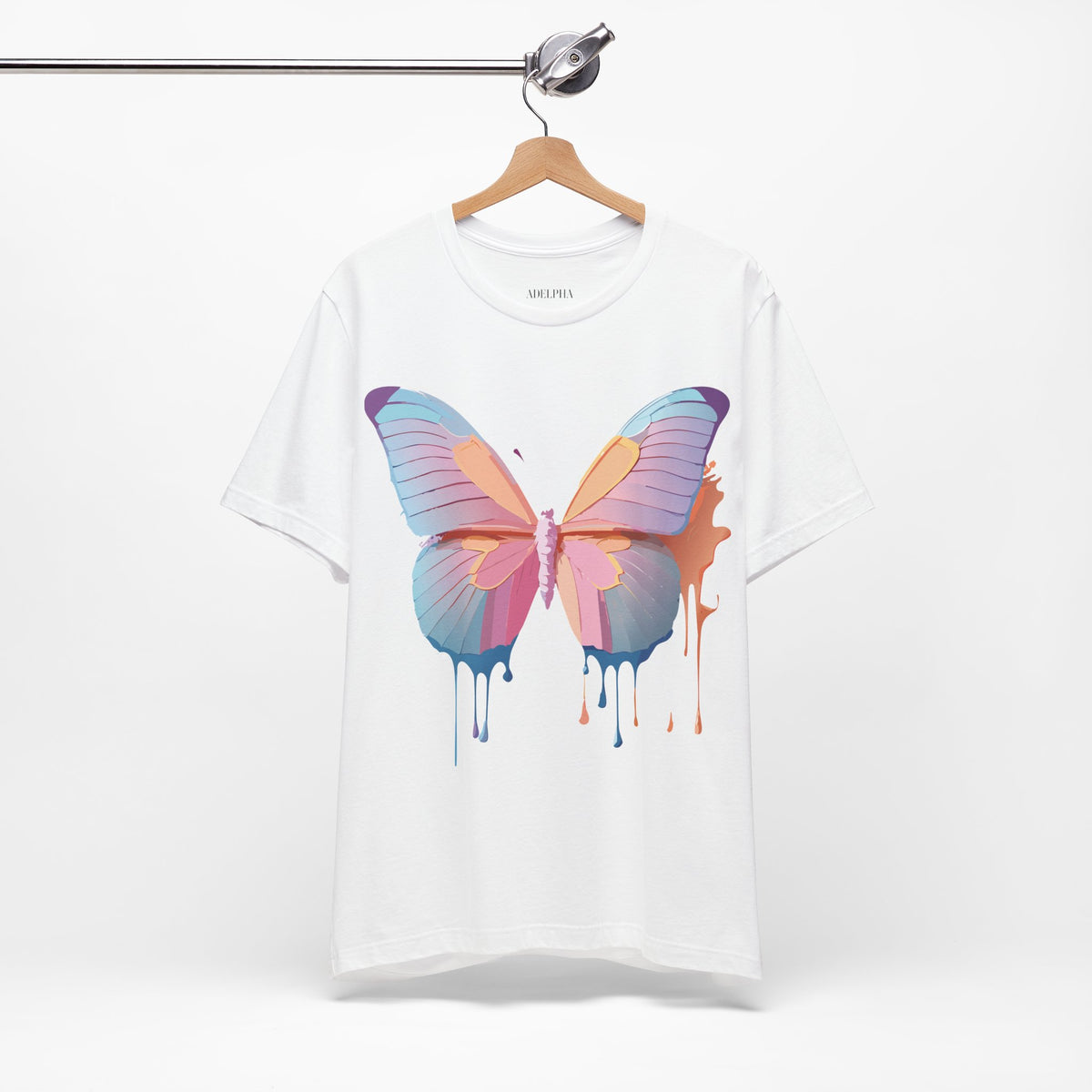 Butterfly Graphic Unisex Cotton Bella+Canvas Tee with Floral Art Design m05