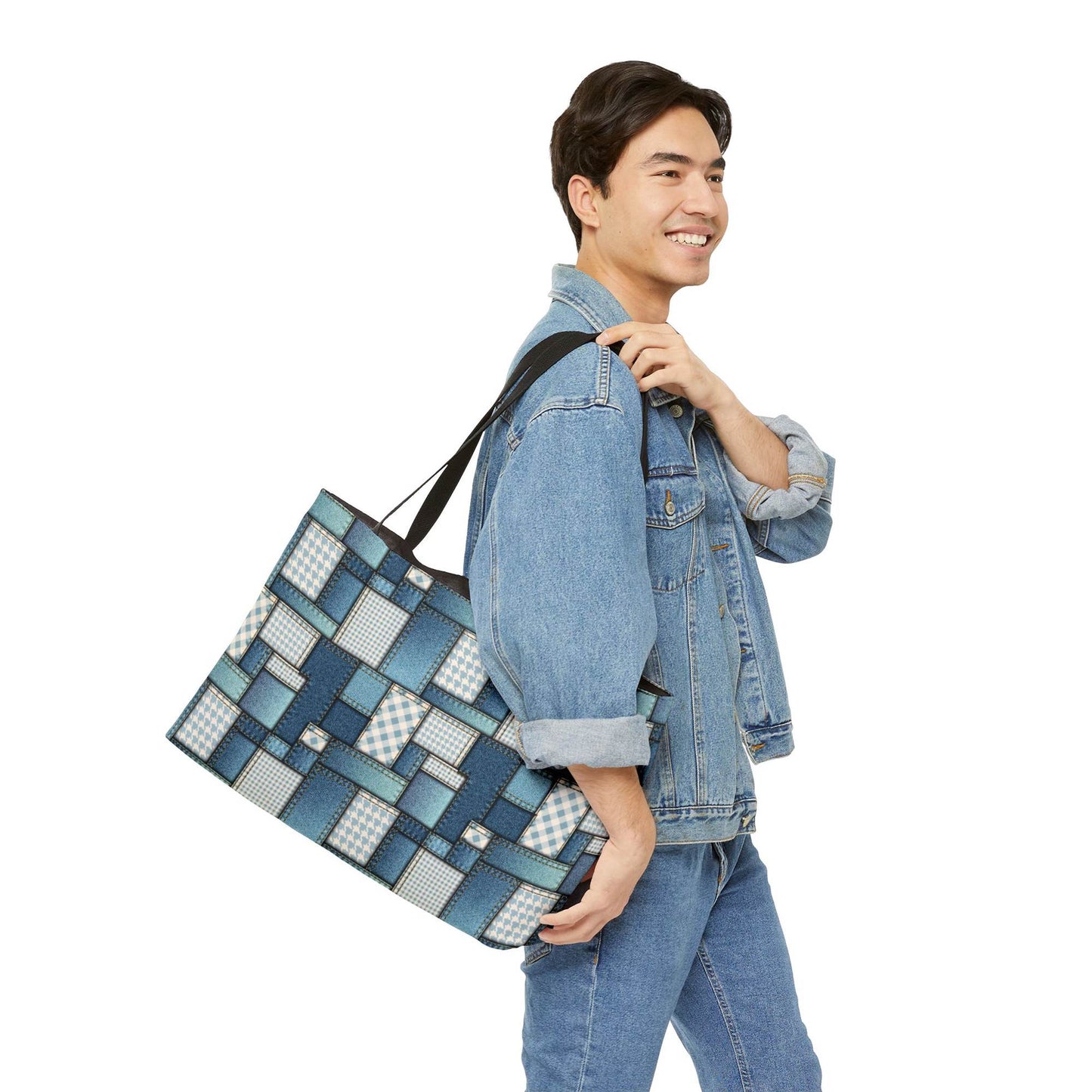 Denim Color Imitation Print Unisex  Yoga Bag  Spun Polyester 24x13 Canvas Gym Bag 14