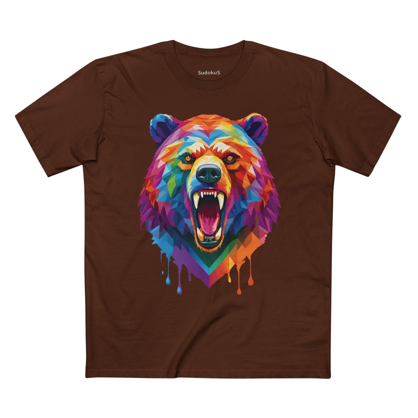 Bear Graphic Unisex 100 Cotton Staple Tee with Animal Design Artwork 14
