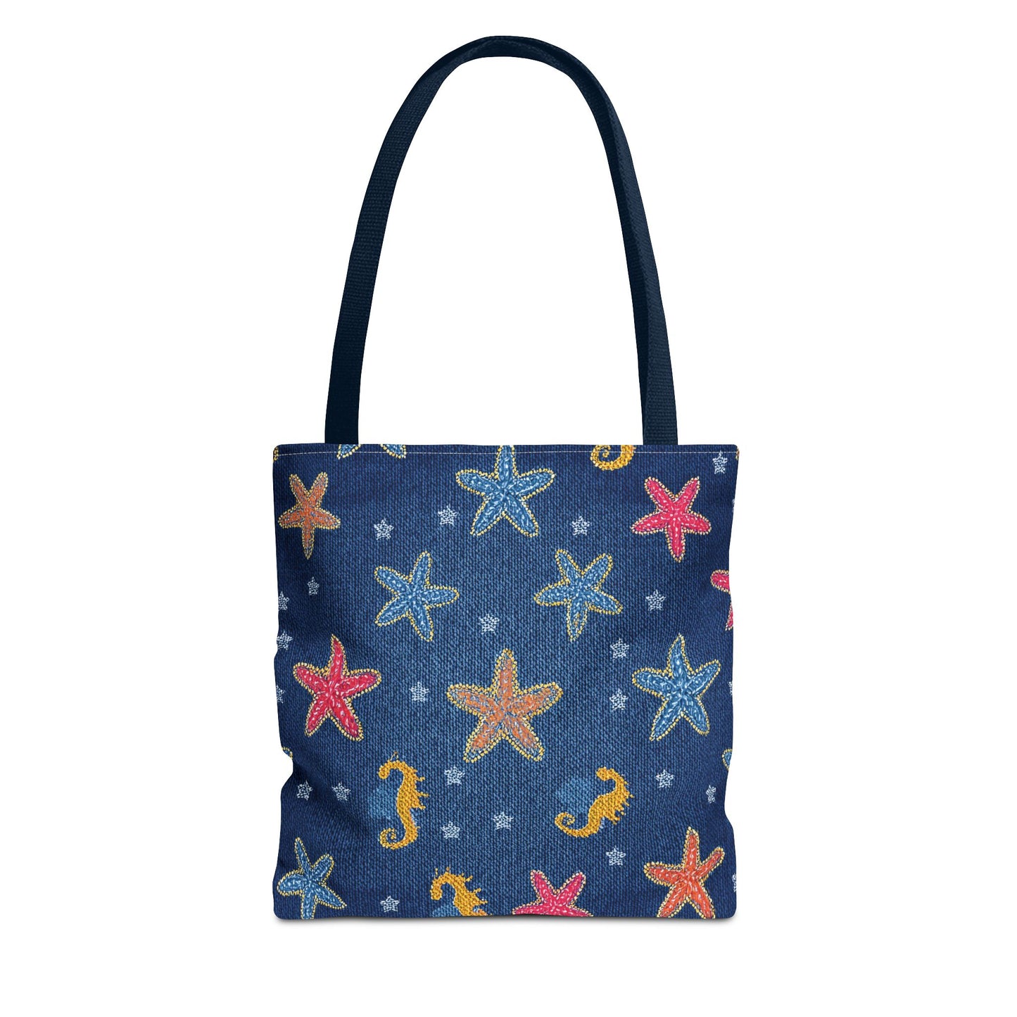 Denim Fabric Imitation Print Unisex Canvas Bag Poly Spun 3 Sizes Tote Bag 182-22