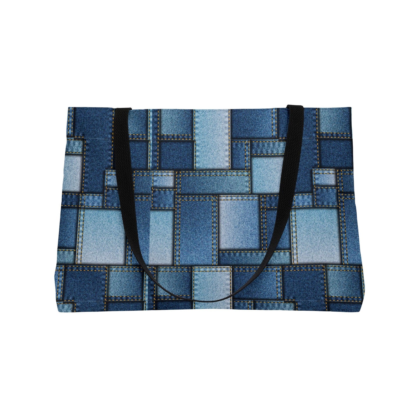 Denim Print Weekender Bag High-Quality 100% Spun Polyester 24x13 Canvas Bag 1