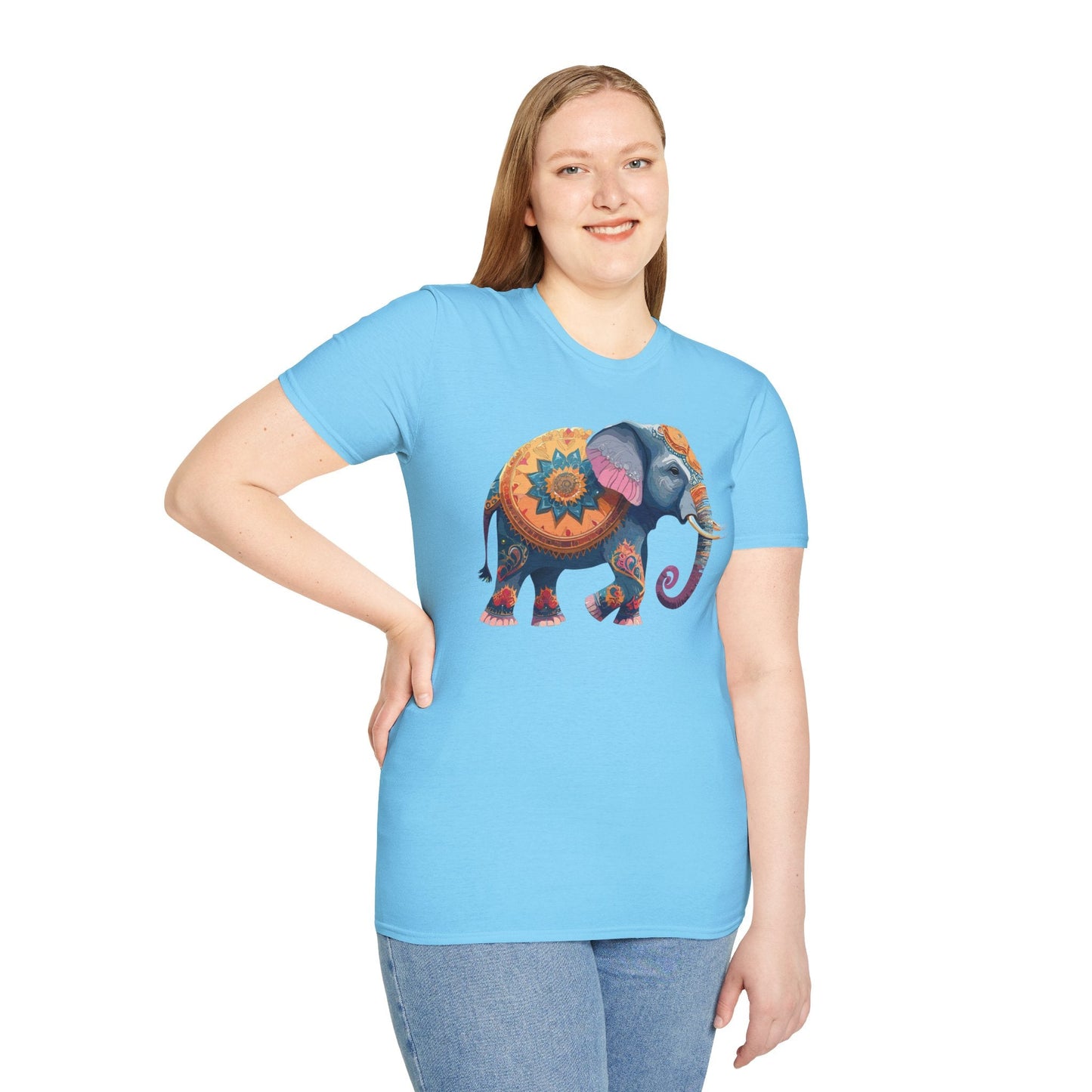Elephant T Shirt Unisex Gildan Softstyle Tee 100 Percent Ring Spun Cotton Animal Shirt